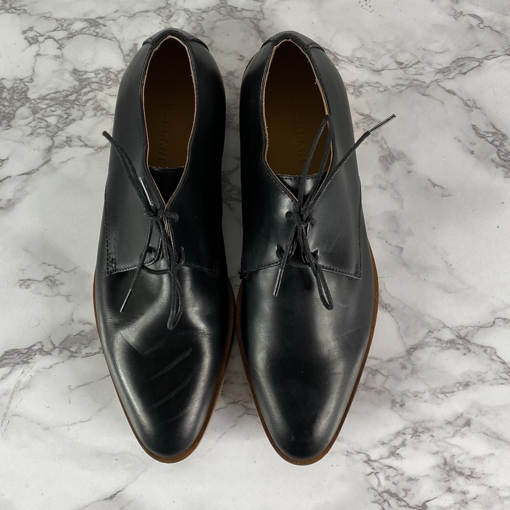 Everlane Womens Modern Oxford Black Leather sz 5.5